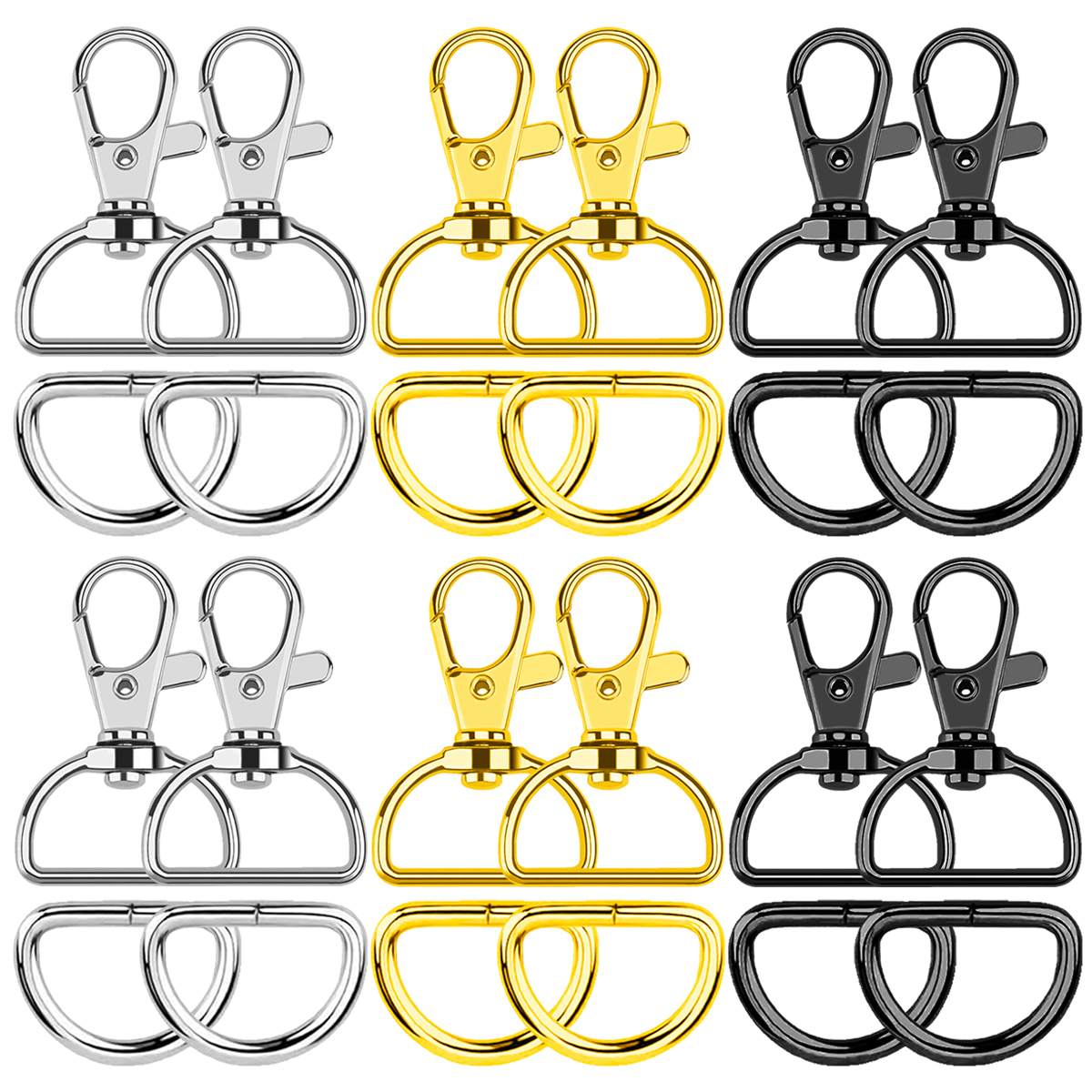 Art Craft Gifts - 10/20 Set Large D Clip Swivel