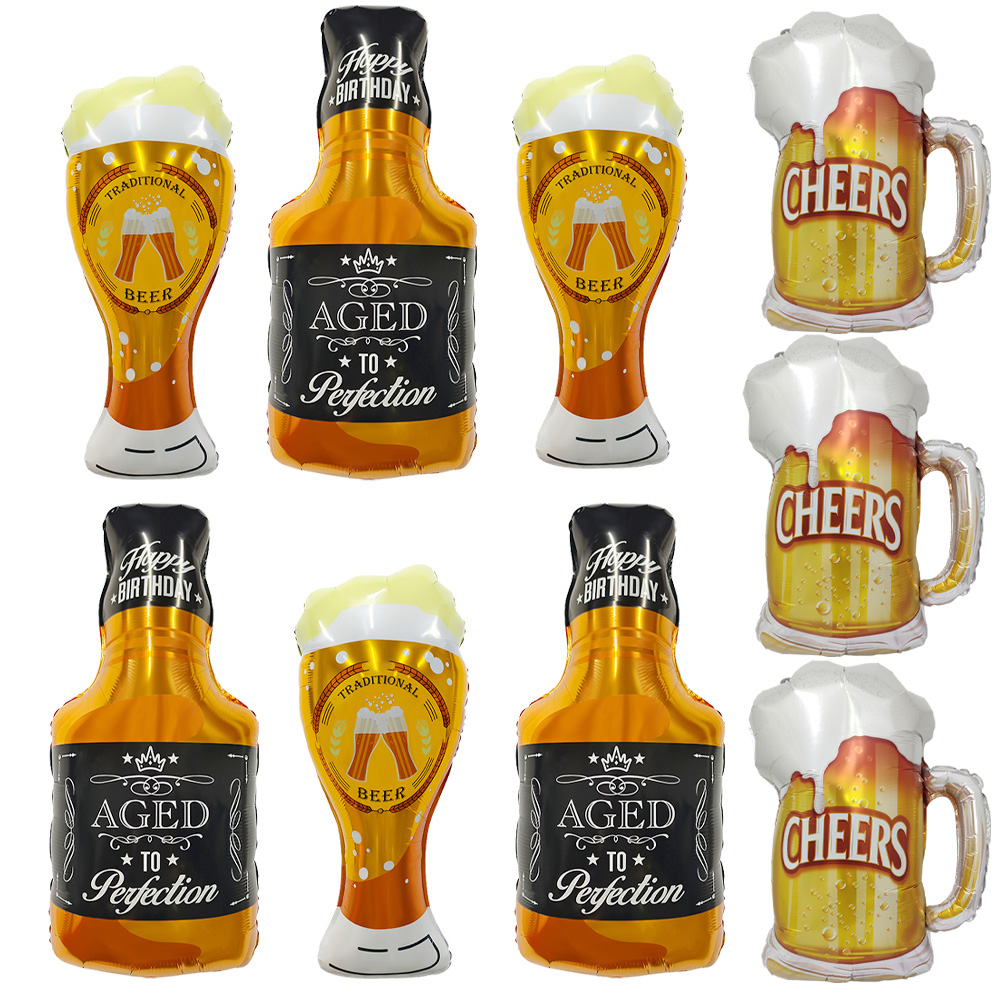 Art Craft Glasses - 3 Whiskey Glasses, 3 Happy Beer