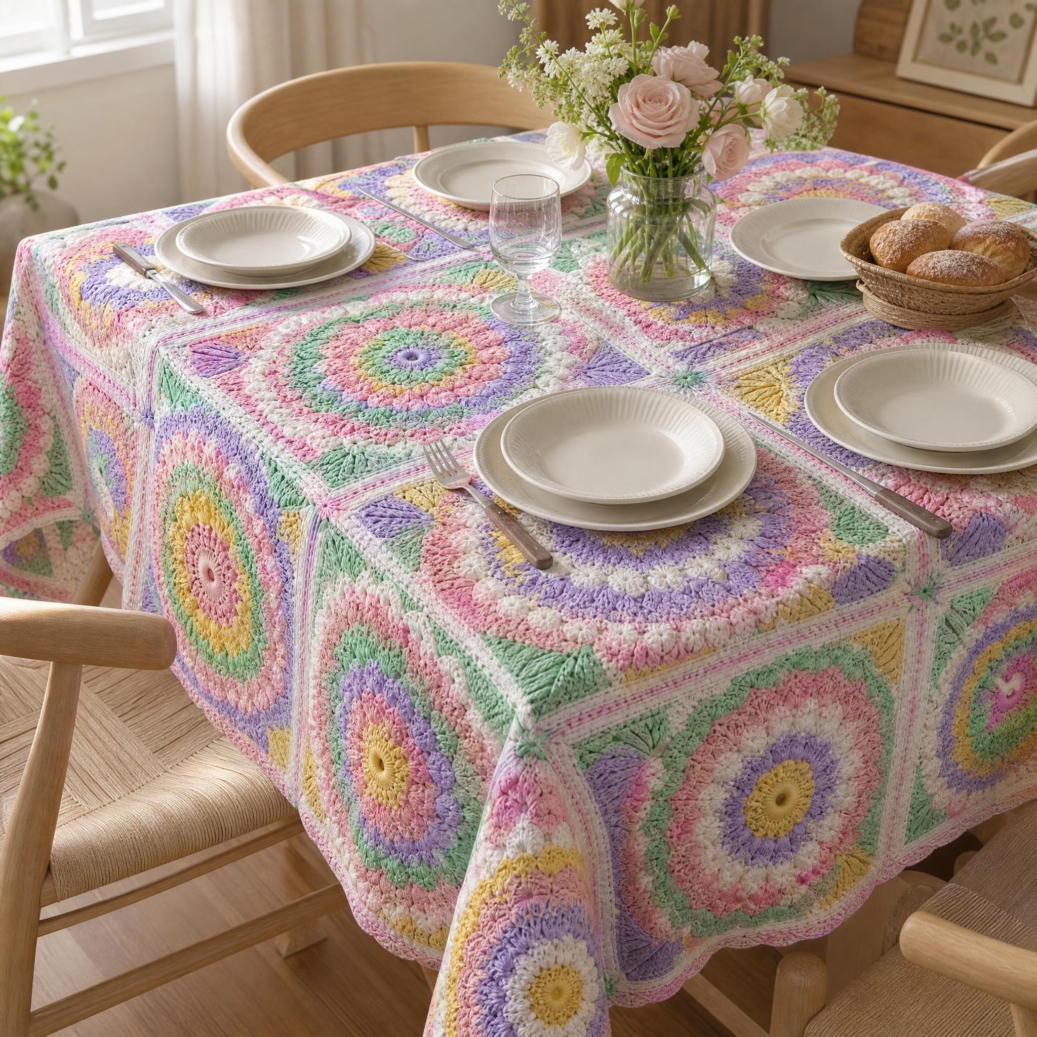 Art Craft Store - Crafting & Crochet Revival Style Tablecloth,