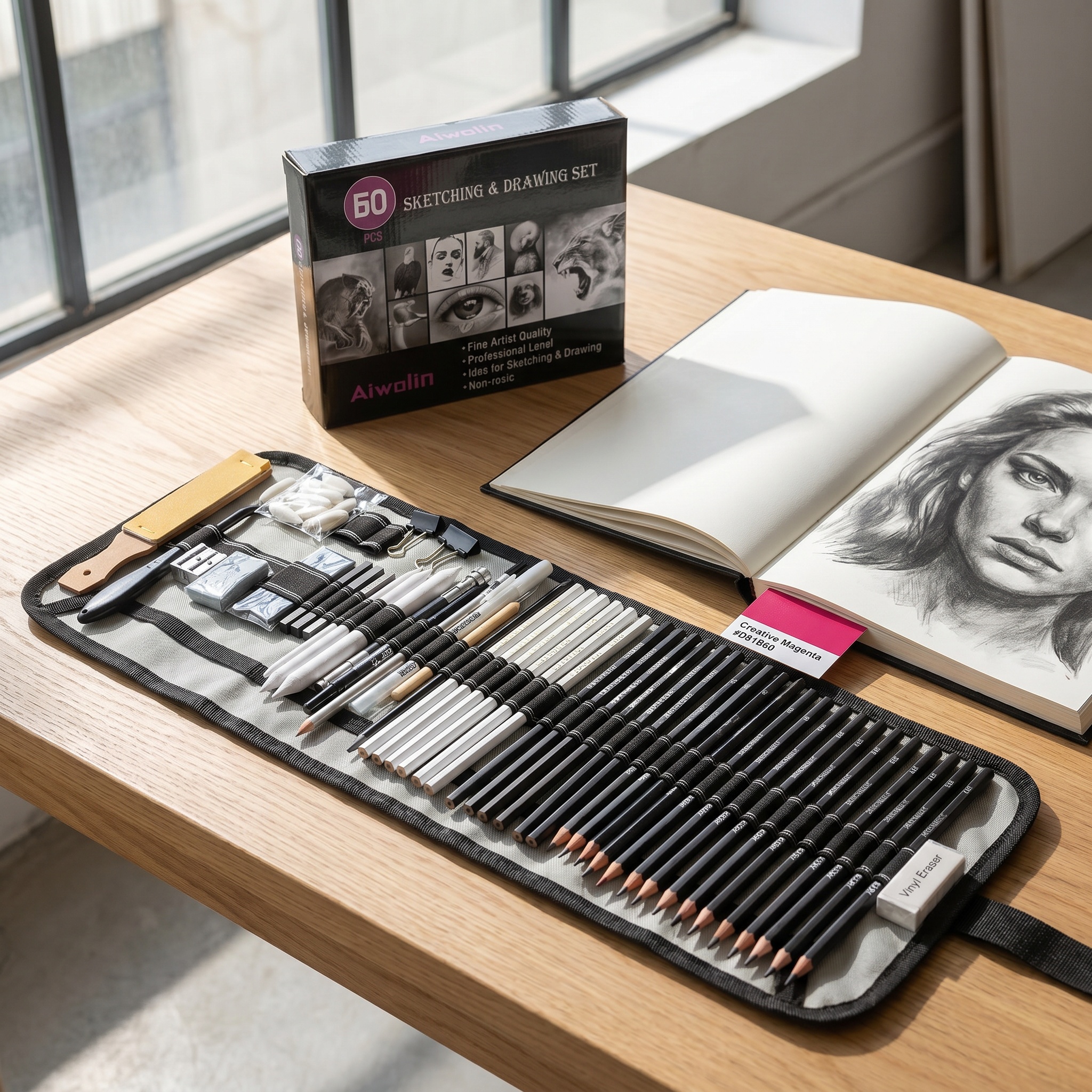 Colored Pencil Professional - 14/29/38/46/60/69pcs Drawing Sketching Coloring Set Drawing