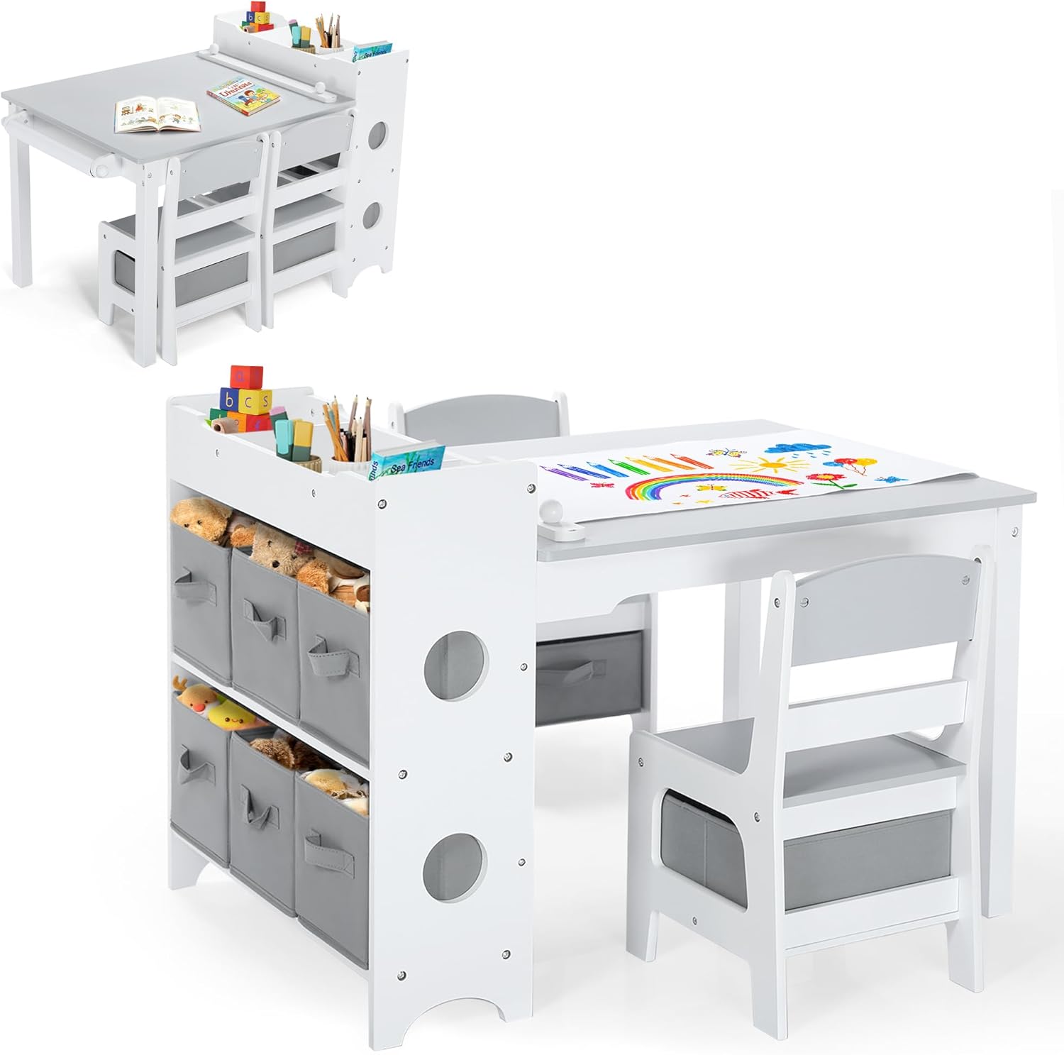 Art Craft Toddlers - Kids Art Table Chair Set Wood