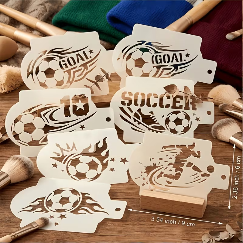 Art Craft Store - 6Pcs Football Stencils for Painting Plastic