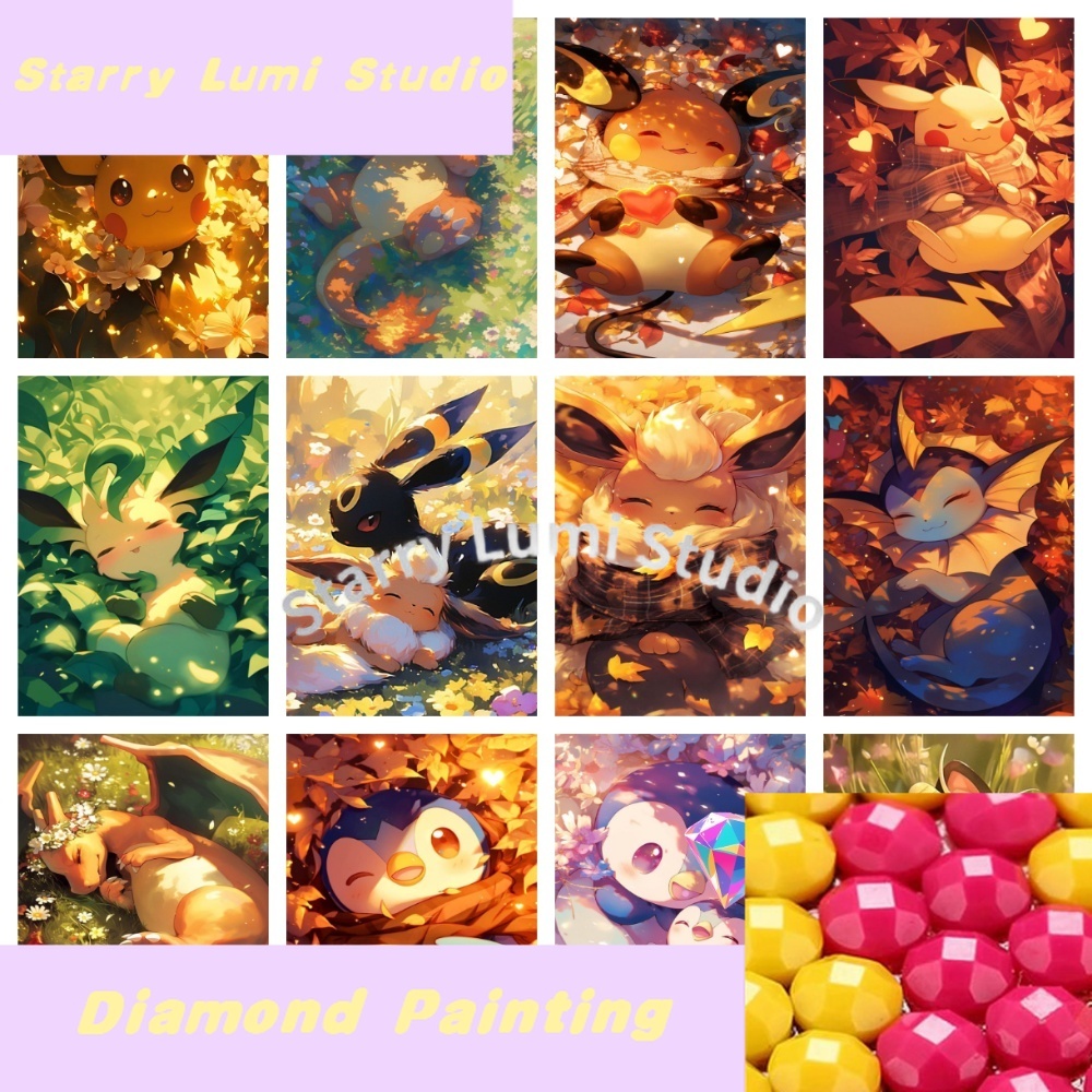 Art Craft Resin - Cartoon Pokemon Pikachu Charizard Eevee Vulpix