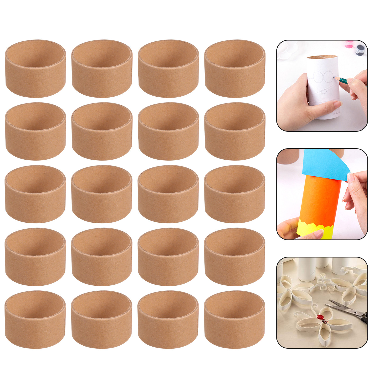 Art Craft Glue - 20Pcs DIY Craft Paper Rolls Brown