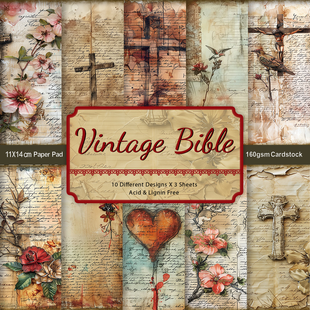 Art Craft Journal - 30pcs Bible Decorative Scrapbook Paper,For Bible