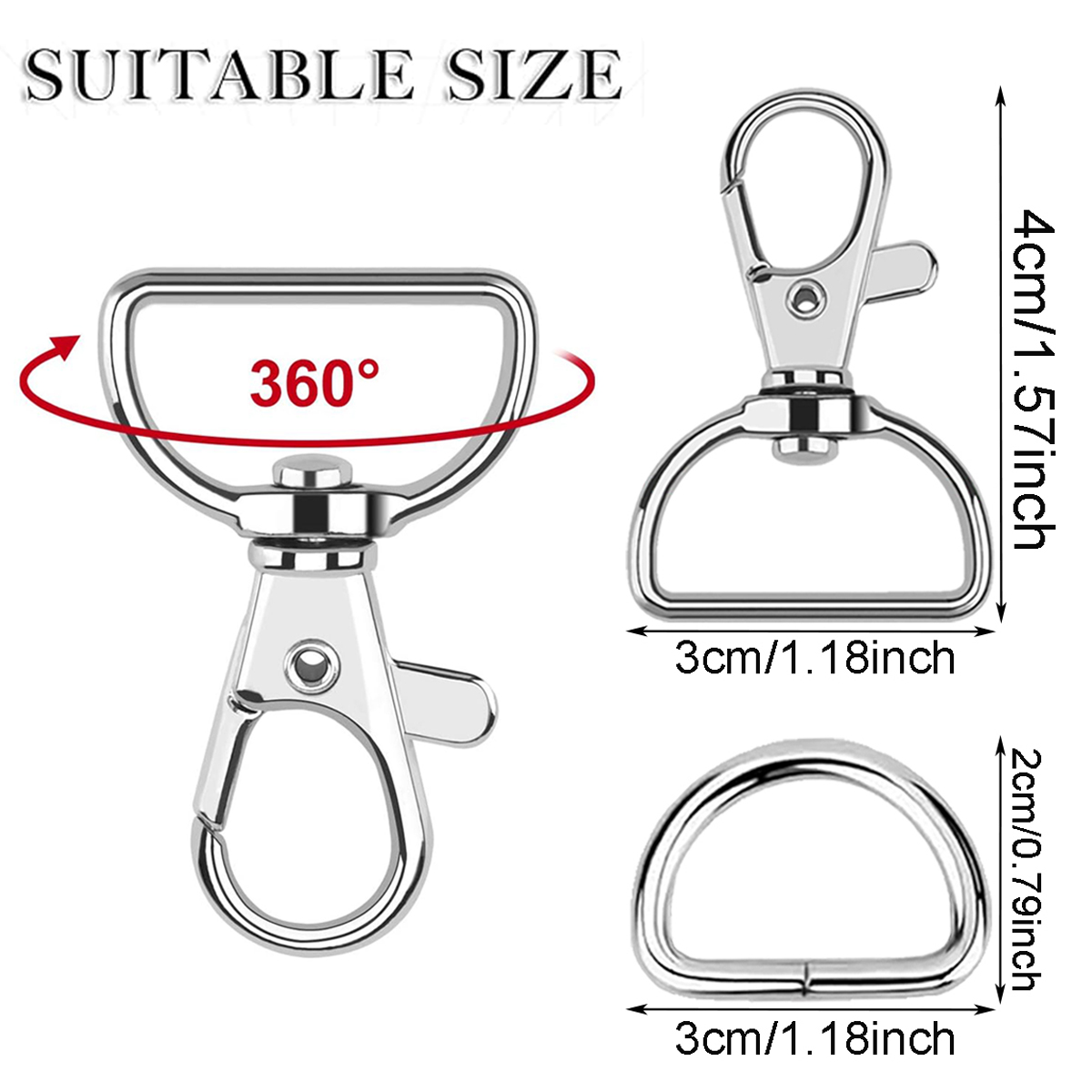 10/20 Set Large D Clip Swivel  - Art Craft Gifts avaliação e preço