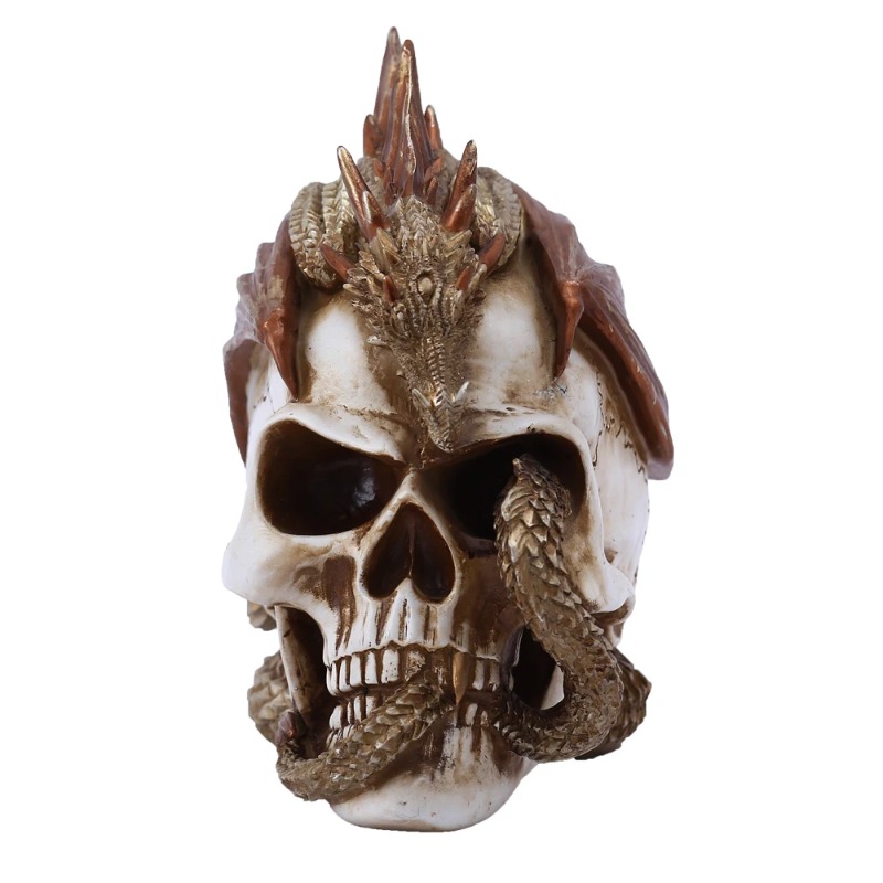 Skull Dragon Resin Figurine -  - Art Craft Bar avaliação e preço