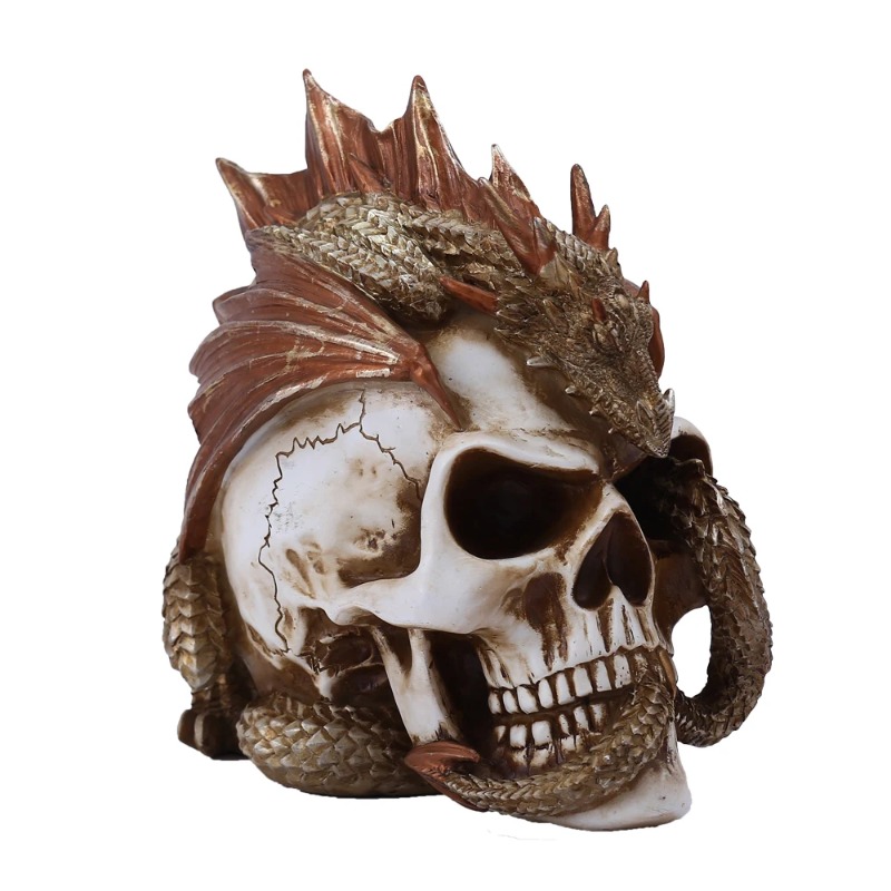 Skull Dragon Resin Figurine -  - Art Craft Bar avaliação e preço