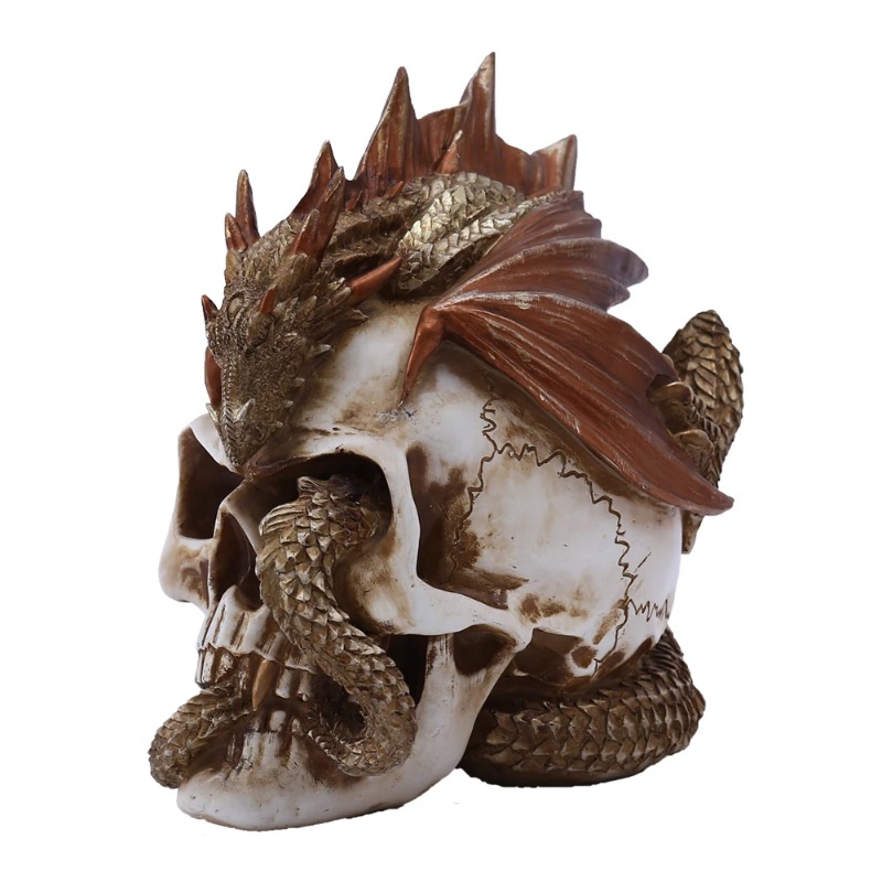 Skull Dragon Resin Figurine -  - Art Craft Bar avaliação e preço
