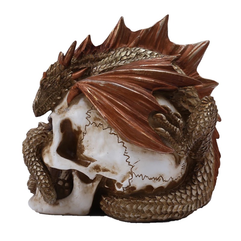 Skull Dragon Resin Figurine -  - Art Craft Bar avaliação e preço