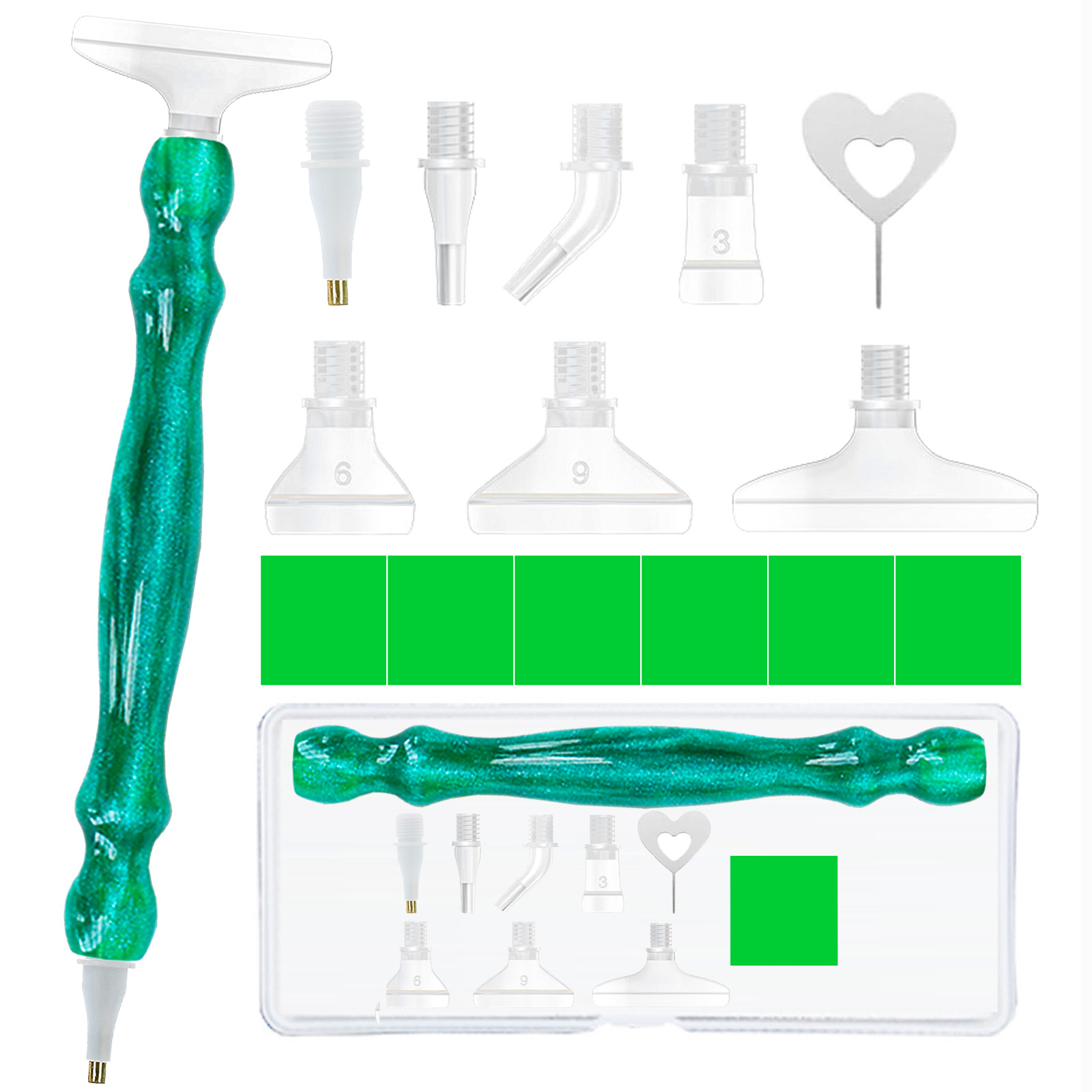 Diamond Paintbrush Set (Green) - Art Craft Resin avaliação e preço