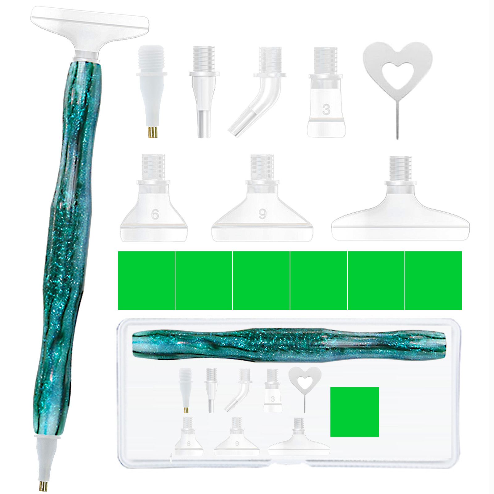 Diamond Paintbrush Set (Green) - Art Craft Resin avaliação e preço