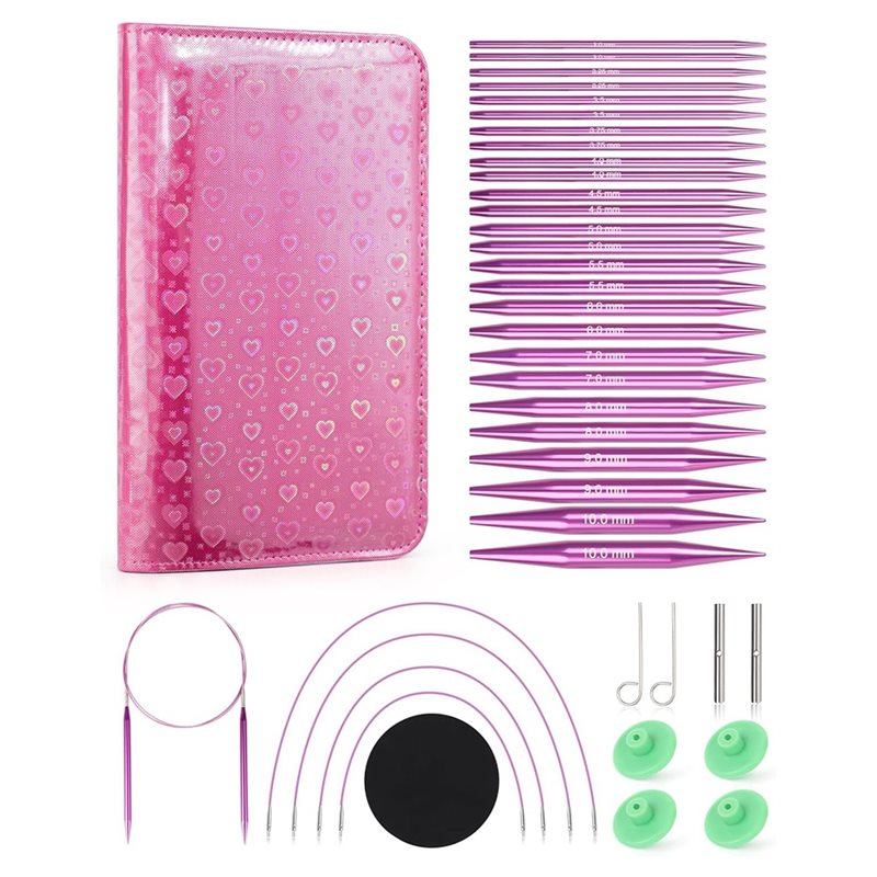 AT02-Leather Case Included 13  - Knitting Needle Circular avaliação e preço