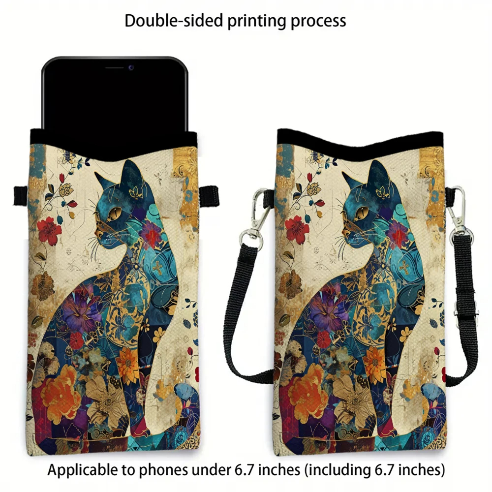 Floral Cat Pattern Crossbody B - Art Craft Bag avaliação e preço
