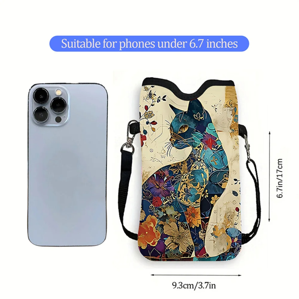 Floral Cat Pattern Crossbody B - Art Craft Bag avaliação e preço