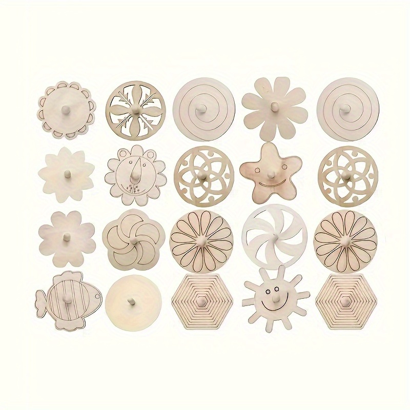 16pcs Wooden Spinning Top Craf - Art Craft Ideas For Kids avaliação e preço