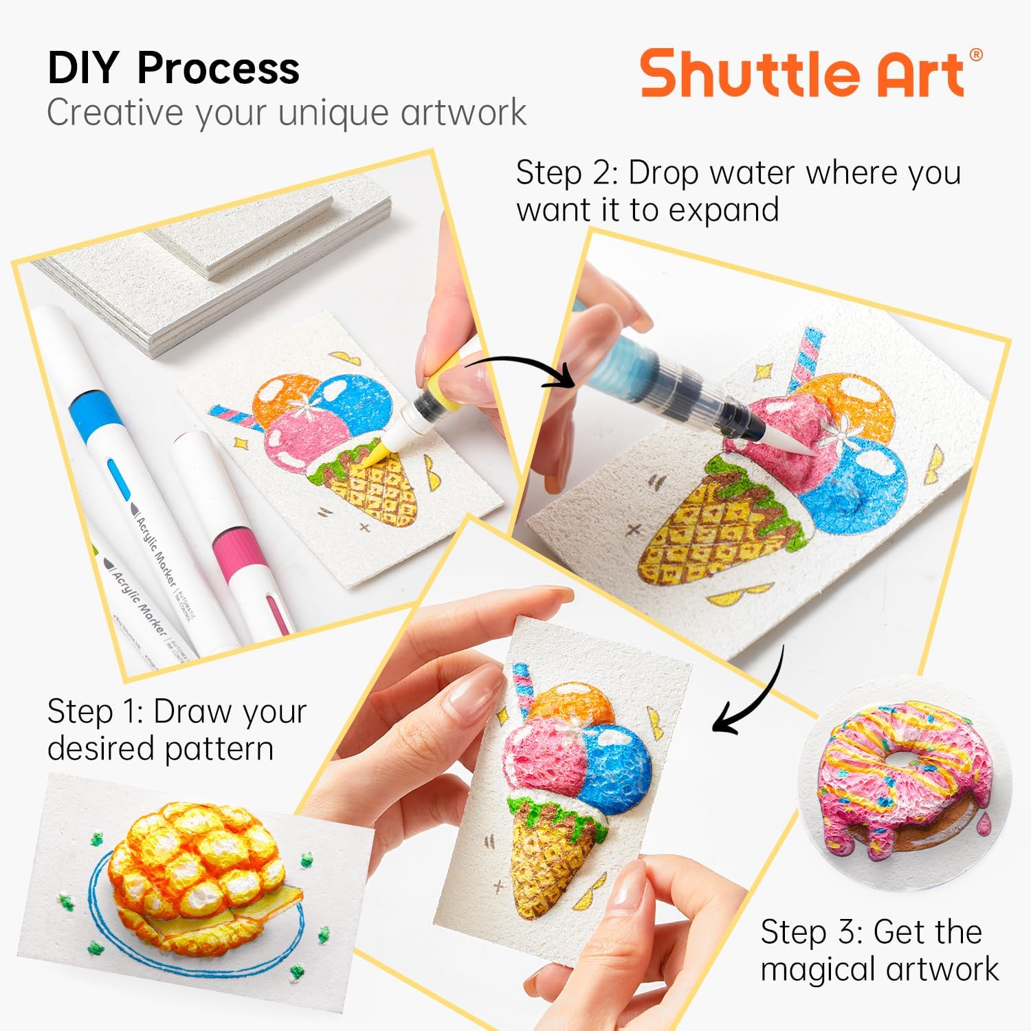 3D Puffy Foam Texture Painting - Art Craft With Paper avaliação e preço