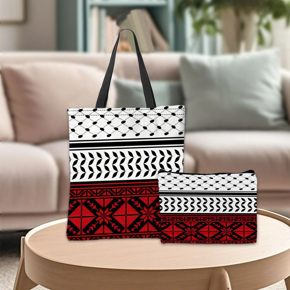 Red ,Black White Geometric Pat - Art Craft Bag avaliação e preço