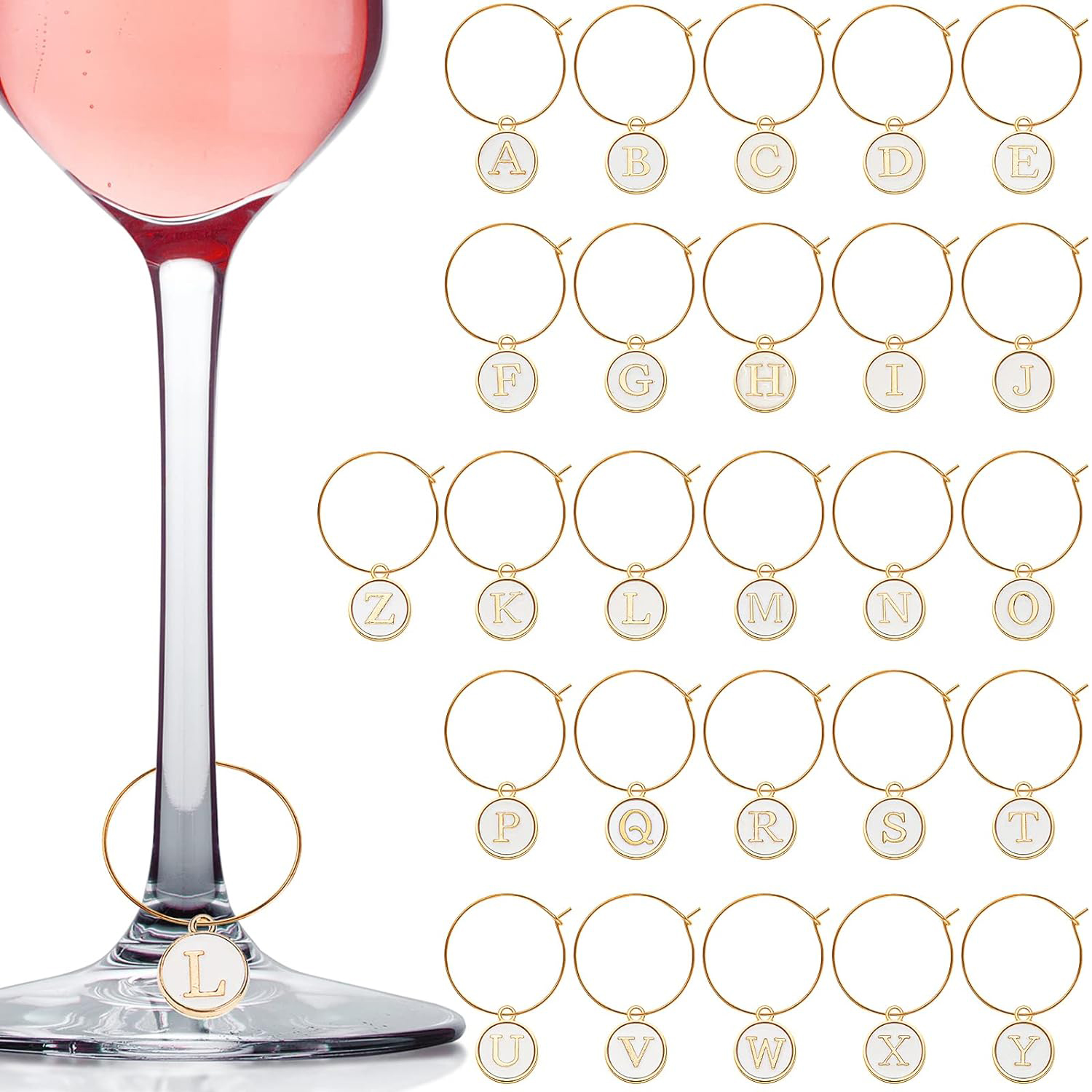 26Pcs Wine Charms for Stem Gla - Art Craft Glasses avaliação e preço