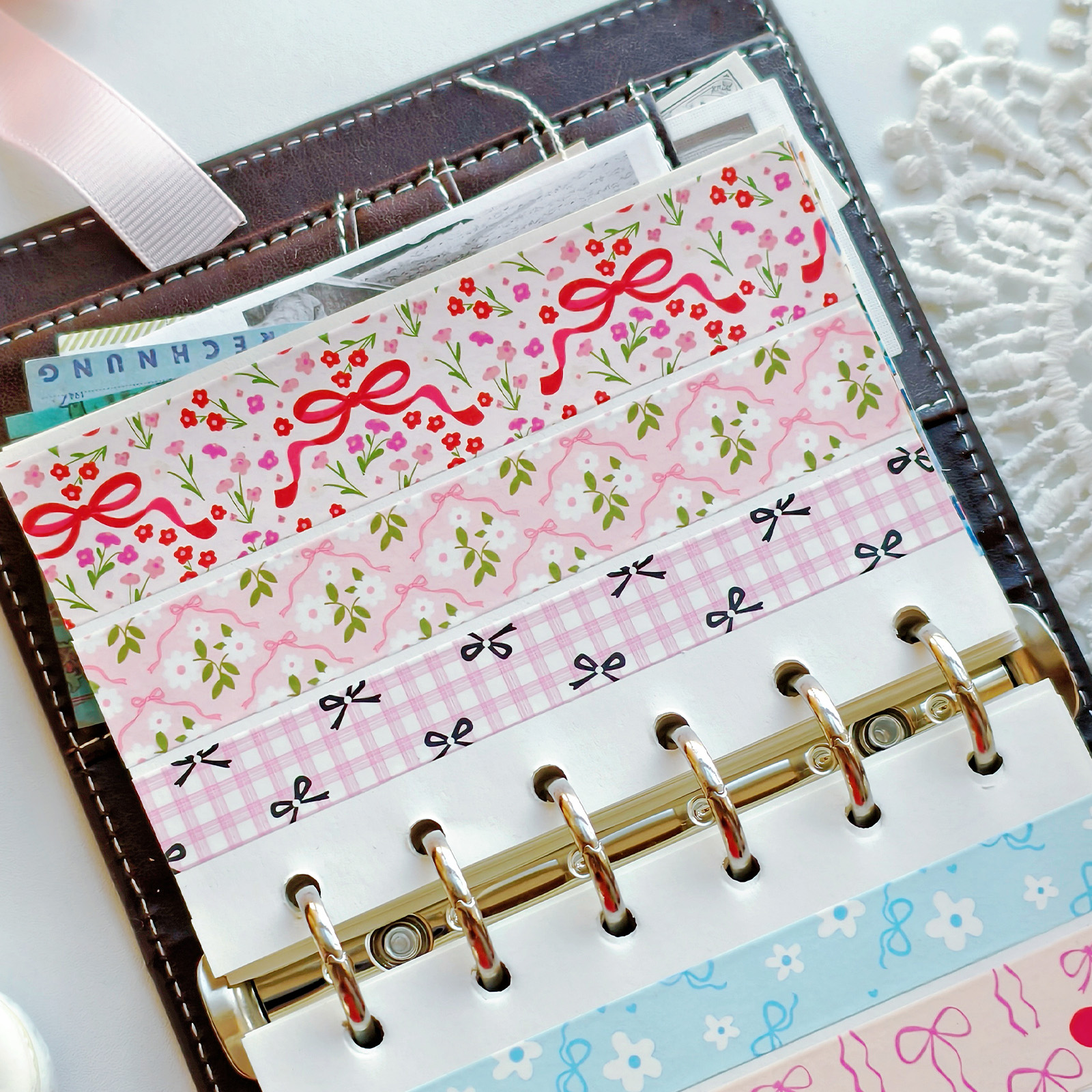 16 Rolls Pink Bow Washi Tapes  - Art Craft Journal avaliação e preço