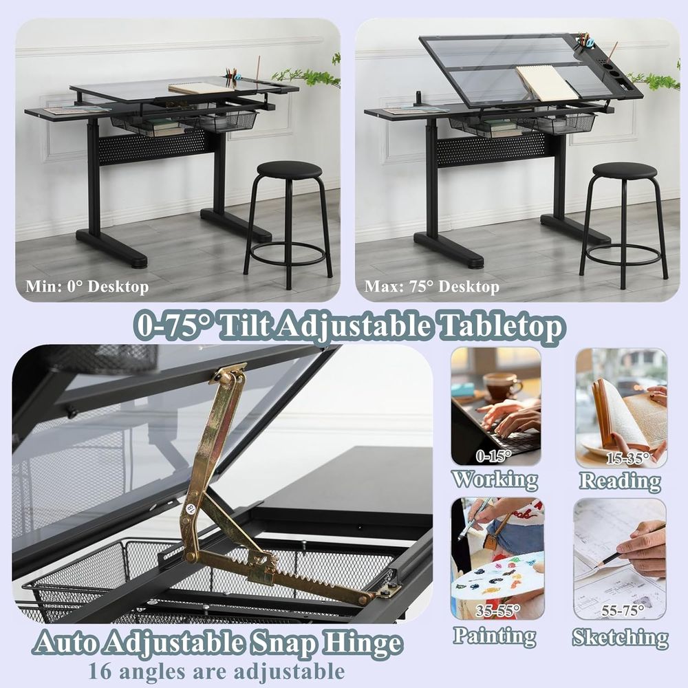 Adjustable Height Art Table wi - Art & Craft Jojo avaliação e preço
