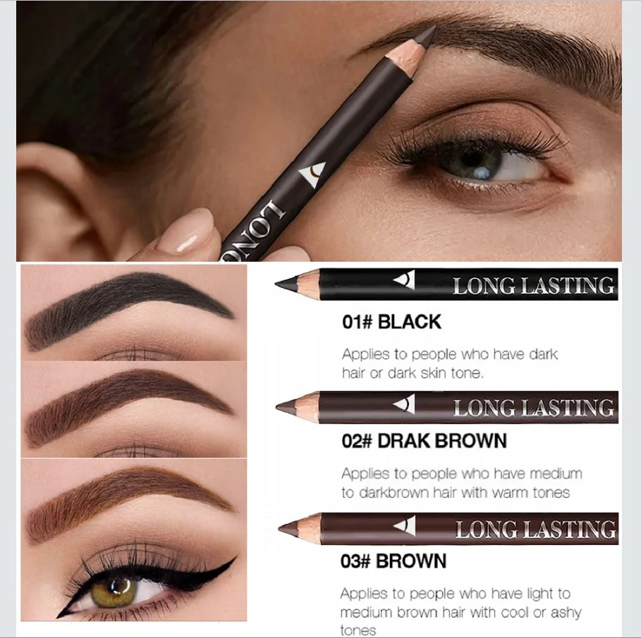 6/12Pcs Eye Brow Pencil Waterp - Colored Pencil Professional avaliação e preço