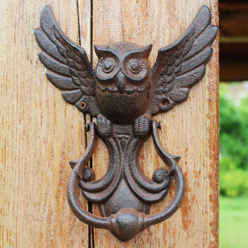 Rustic Owl Cast Iron Door Knoc - Art Craft Door avaliação e preço