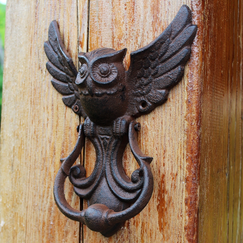 Rustic Owl Cast Iron Door Knoc - Art Craft Door avaliação e preço