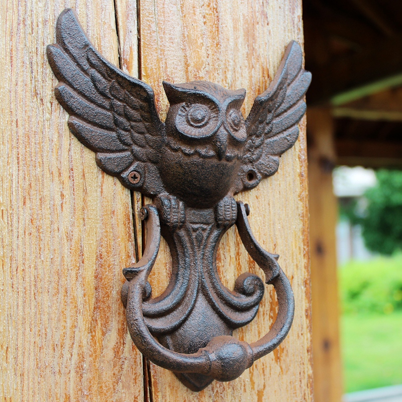 Rustic Owl Cast Iron Door Knoc - Art Craft Door avaliação e preço