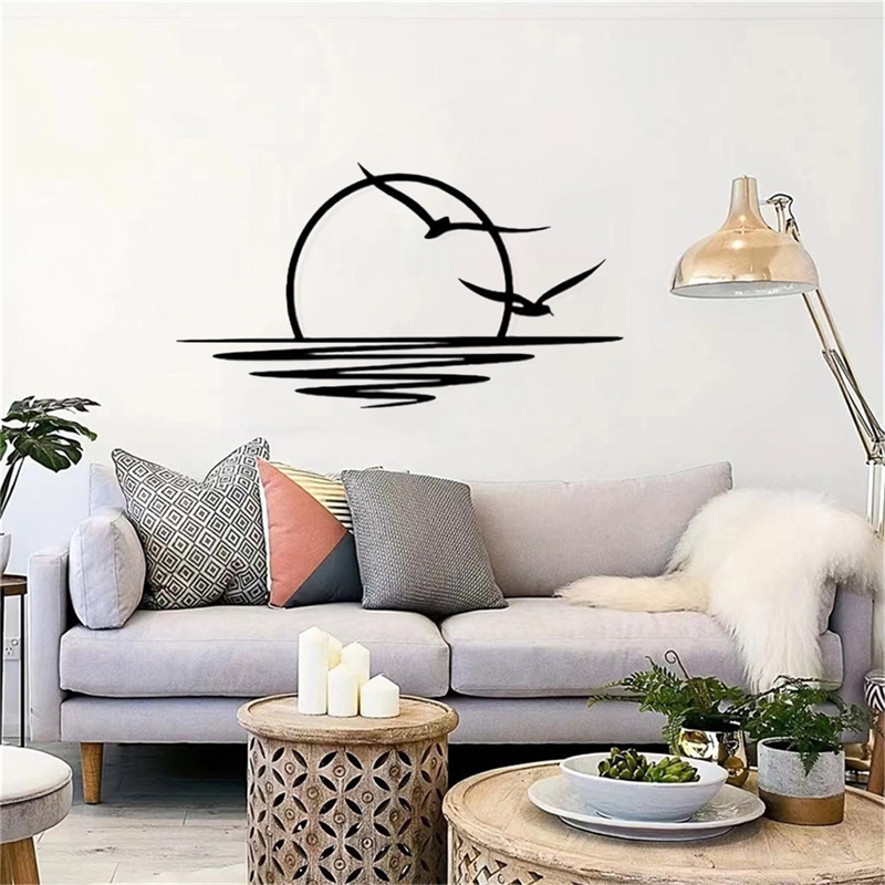 Metal Wall Art Sun Sea Gull Cr - Art Craft Door avaliação e preço