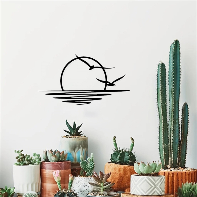 Metal Wall Art Sun Sea Gull Cr - Art Craft Door avaliação e preço