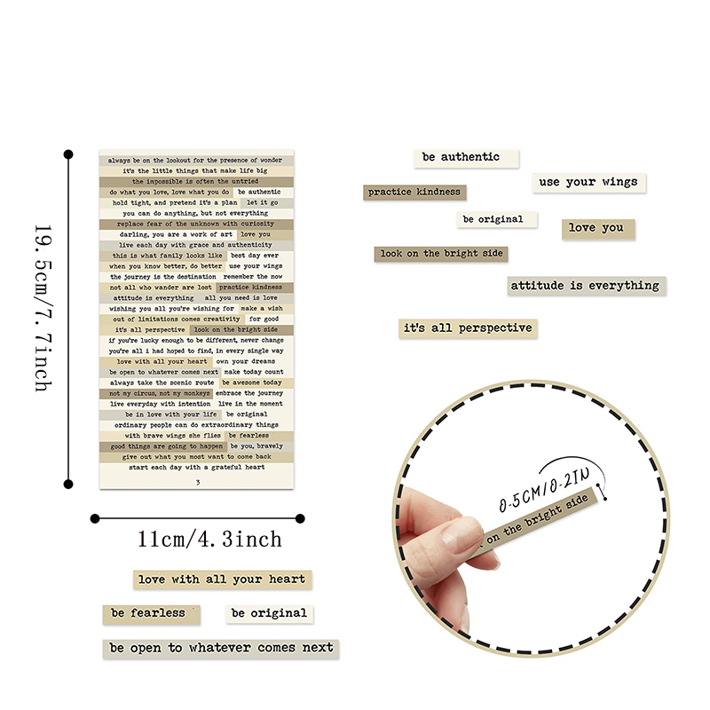 8pcs Brown Notes Quote Sticker - Art Craft Quotes avaliação e preço