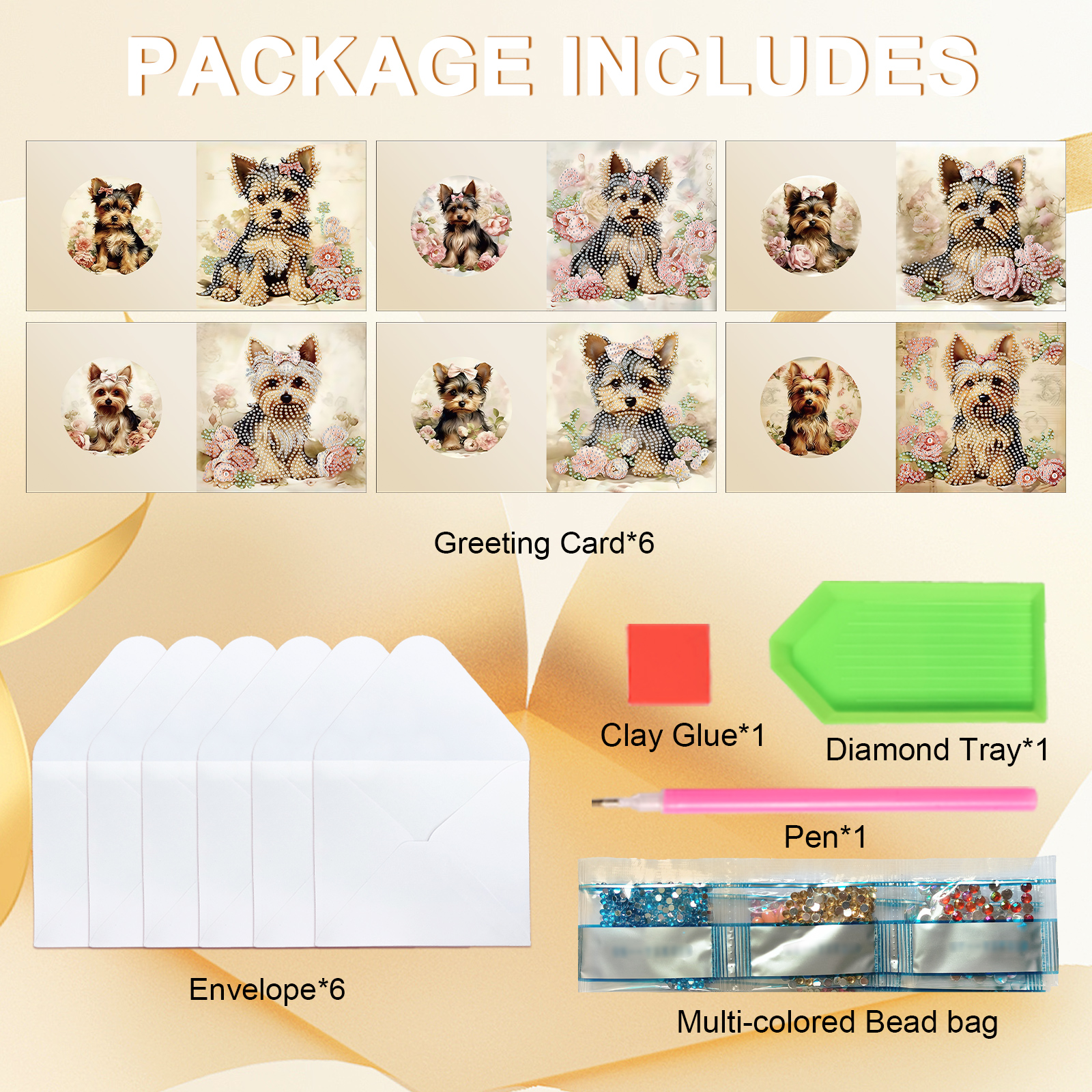 6Pcs Diamond Painting Greeting - Art Craft Kit avaliação e preço