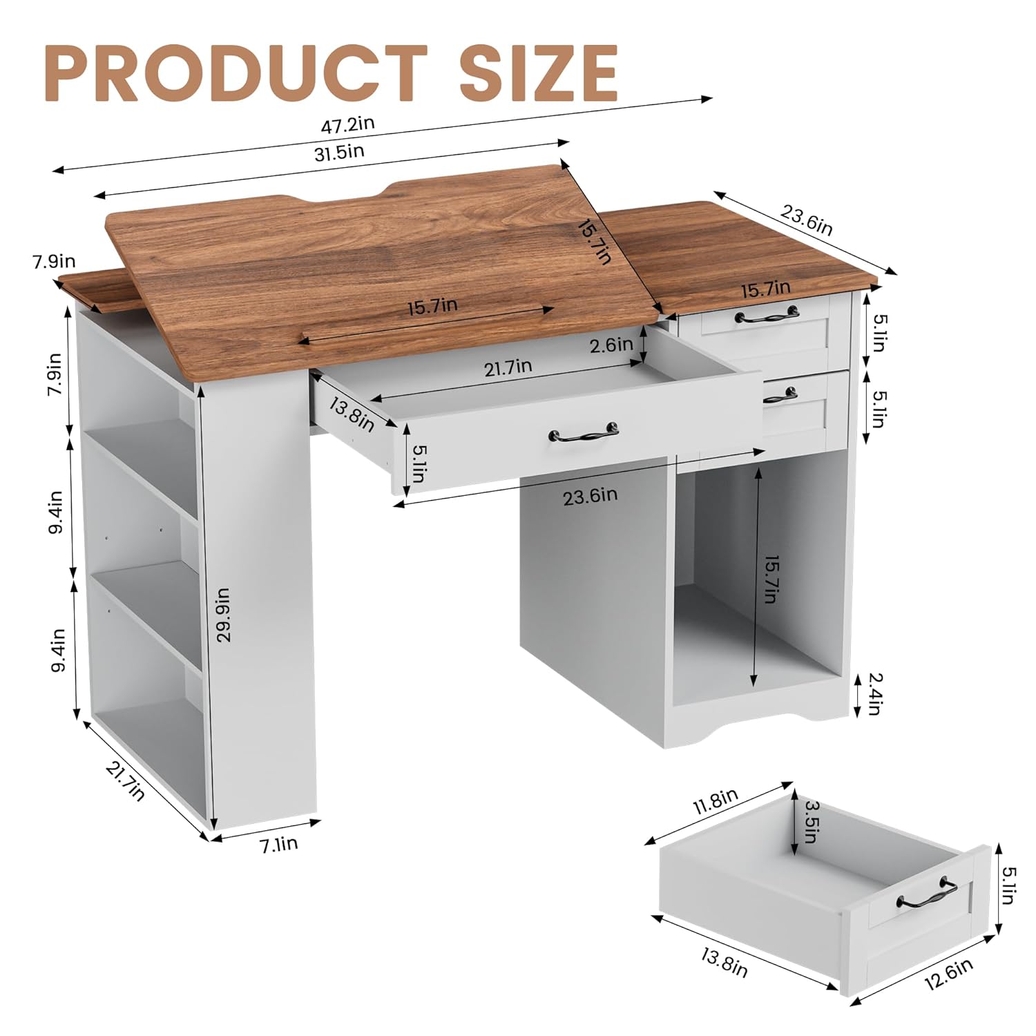Drafting Table with Storage Ca - Art & Craft Jojo avaliação e preço