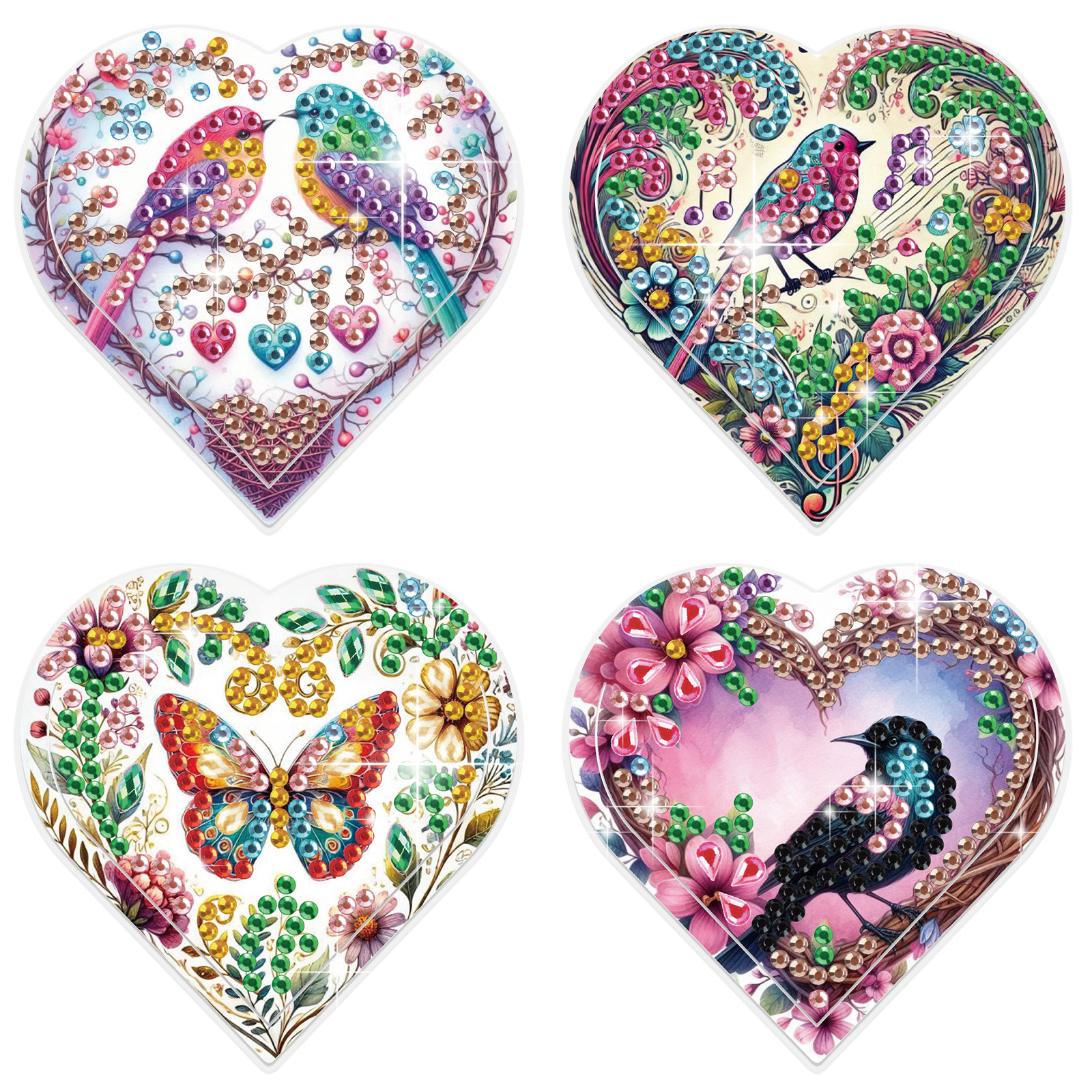 4PCS Diamond Painting Heart Sh - Art Craft Kit avaliação e preço
