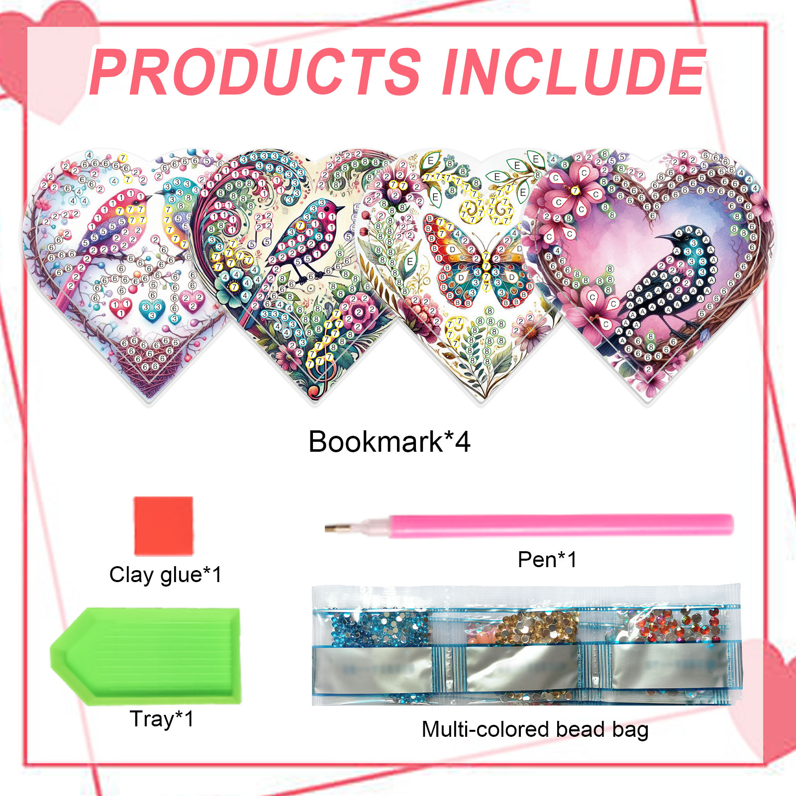 4PCS Diamond Painting Heart Sh - Art Craft Kit avaliação e preço