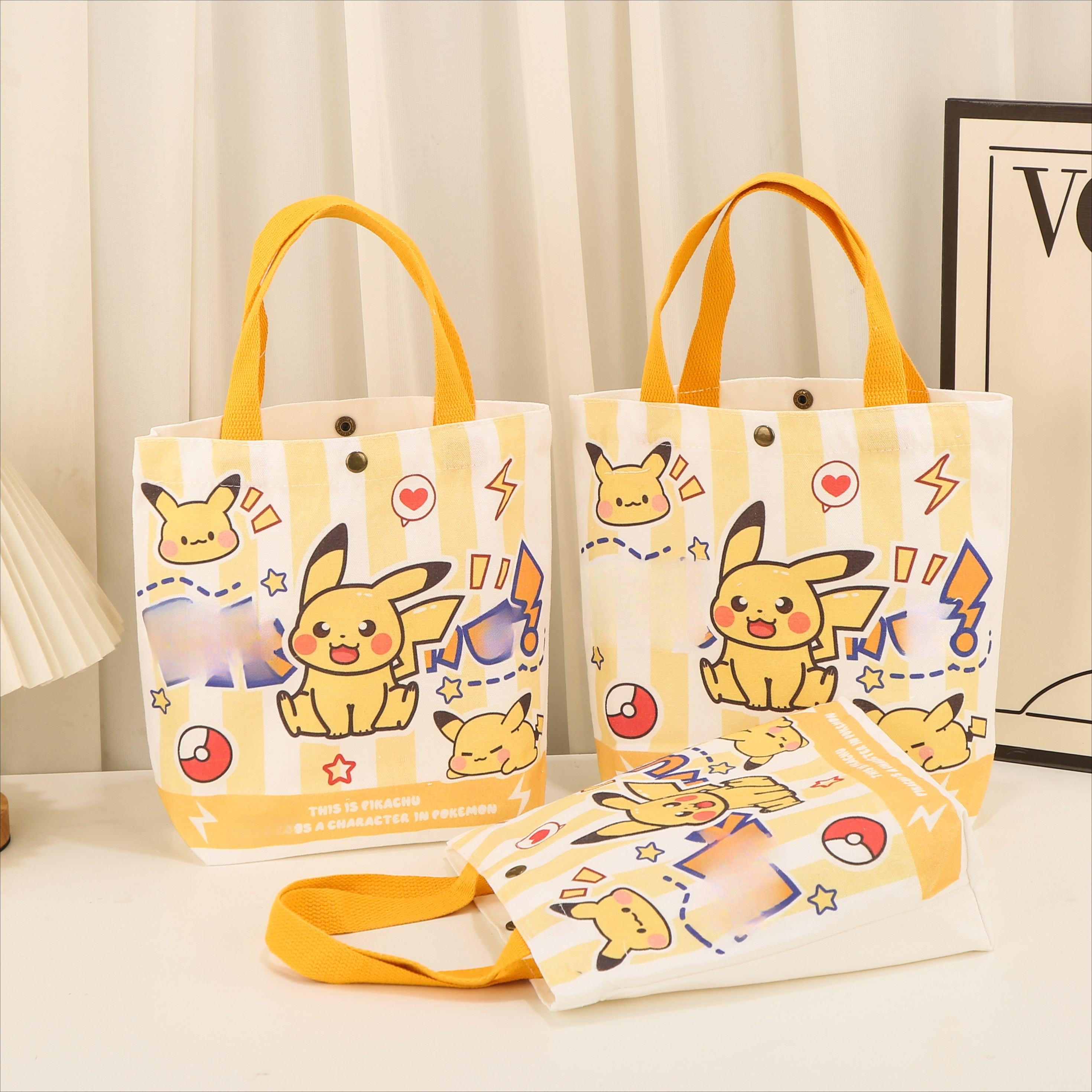 Pokémon canvas bag with cute c - Art Craft Bag avaliação e preço