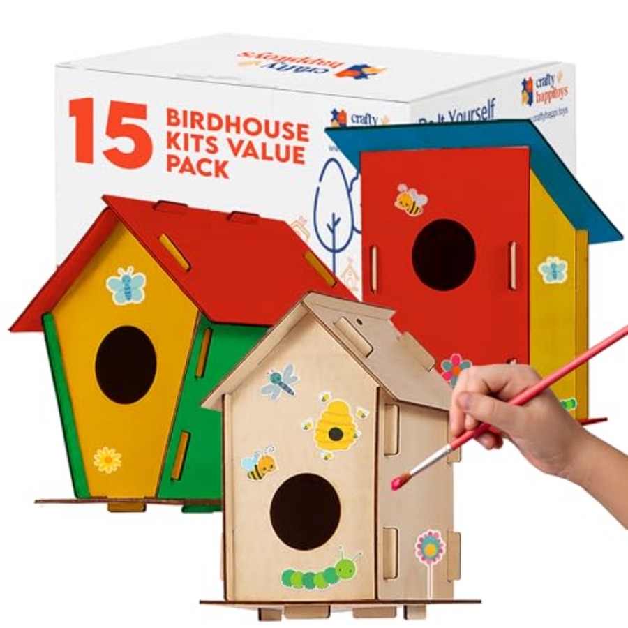 Kit - Unfinished Wood Bird Hou - Art Craft Kit avaliação e preço
