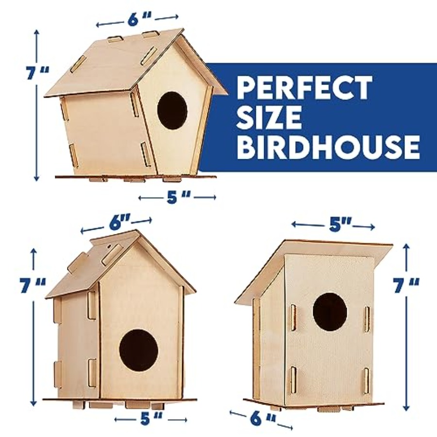 Kit - Unfinished Wood Bird Hou - Art Craft Kit avaliação e preço