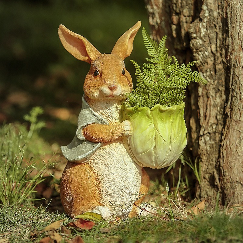 Outdoor Garden Statues Rabbit  - Art Craft Resin avaliação e preço