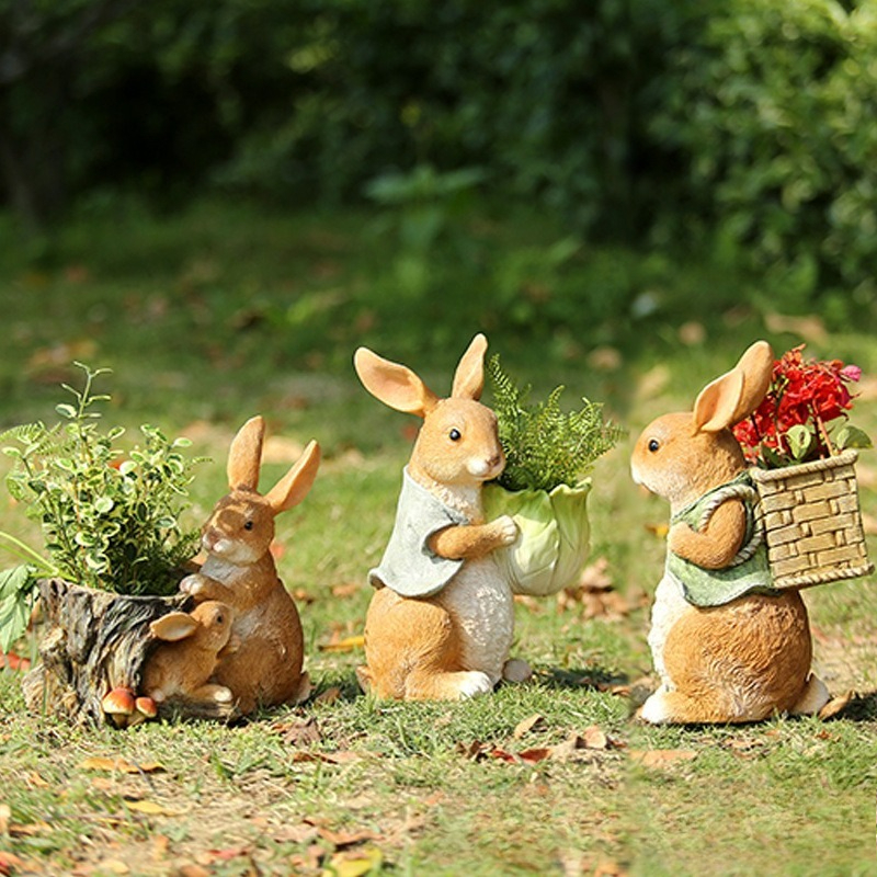 Outdoor Garden Statues Rabbit  - Art Craft Resin avaliação e preço