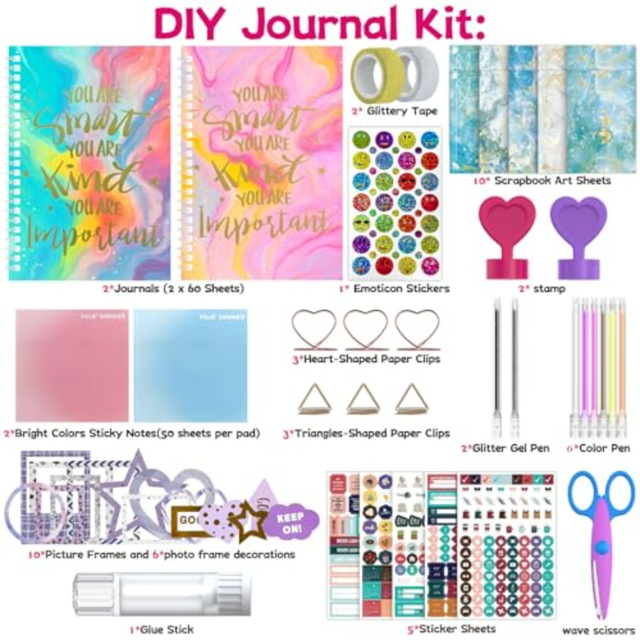 2-Pack DIY Journal Kit for Gir - Art Craft Ideas For Kids avaliação e preço