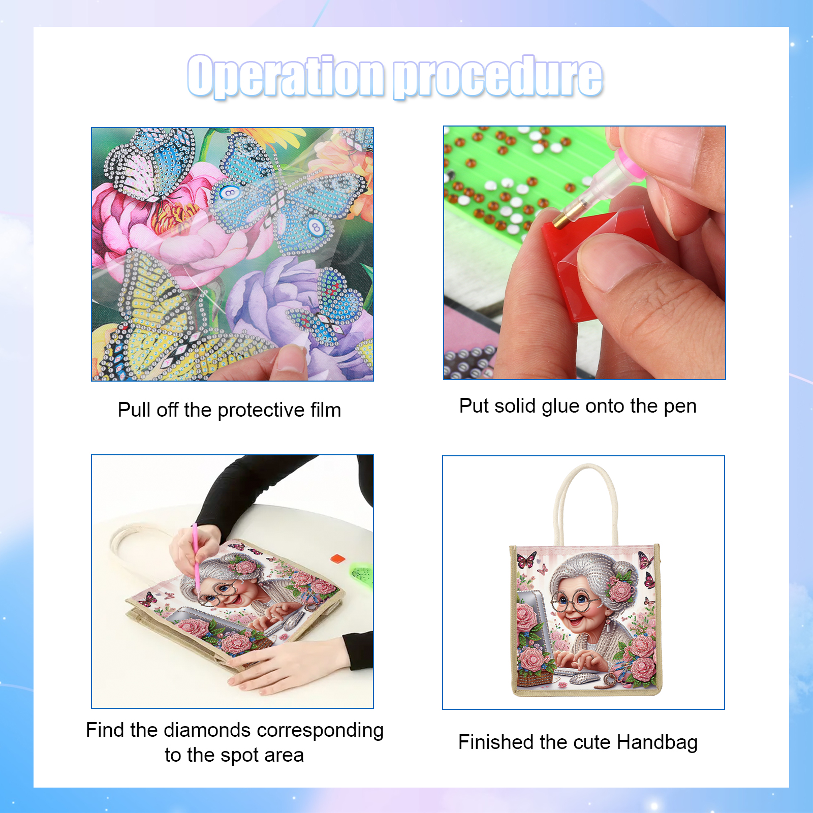 Diamond Art Painting Handbag K - Art Craft Kit avaliação e preço