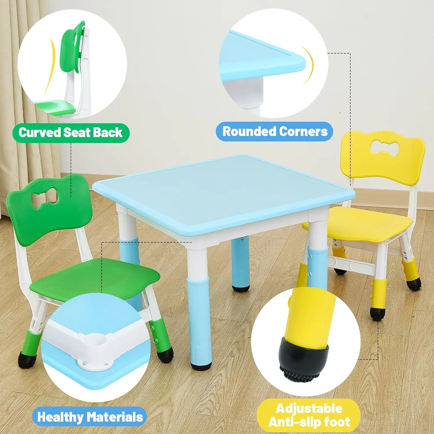 Kids Table and 2 Chairs Set, H - Art Craft Toddlers avaliação e preço