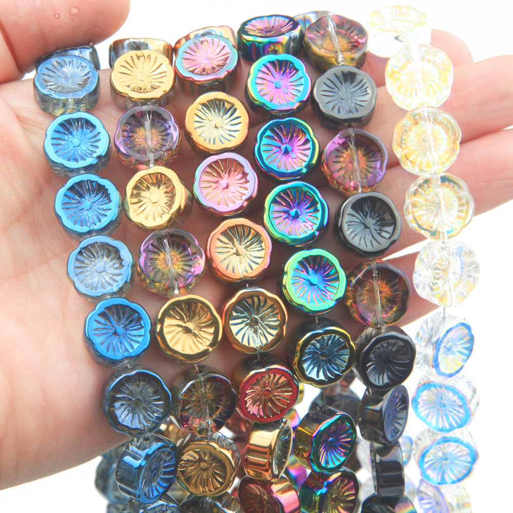 45PCS Flower Glass Beads AB Co - Art Craft Flower Making avaliação e preço