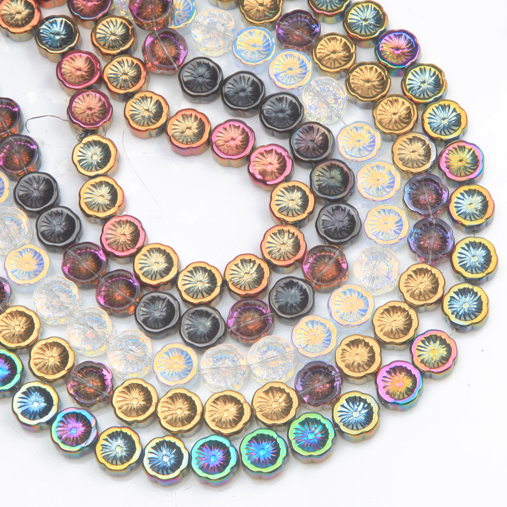 45PCS Flower Glass Beads AB Co - Art Craft Flower Making avaliação e preço