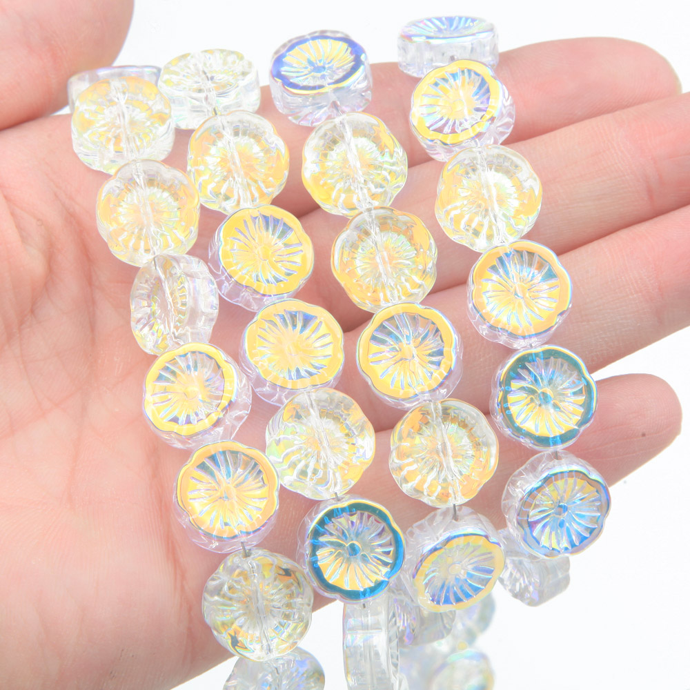 45PCS Flower Glass Beads AB Co - Art Craft Flower Making avaliação e preço