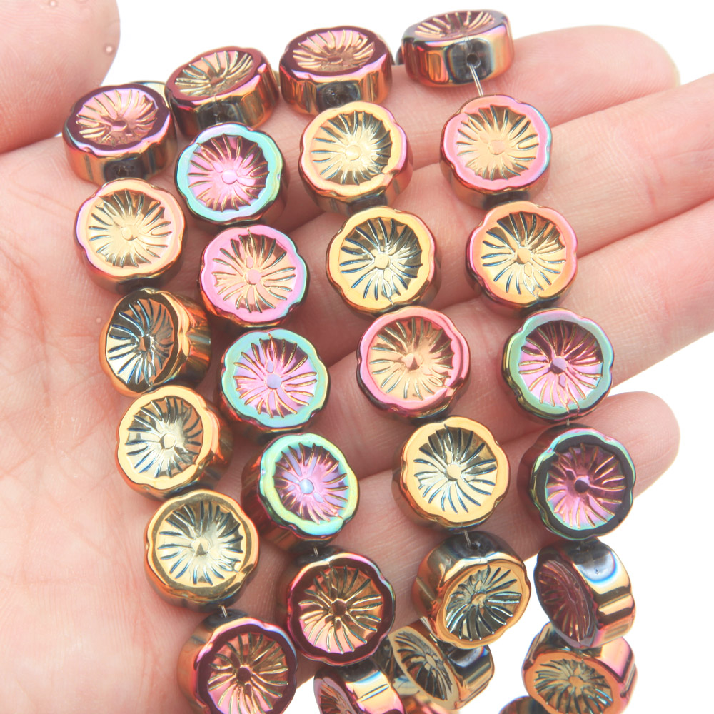 45PCS Flower Glass Beads AB Co - Art Craft Flower Making avaliação e preço