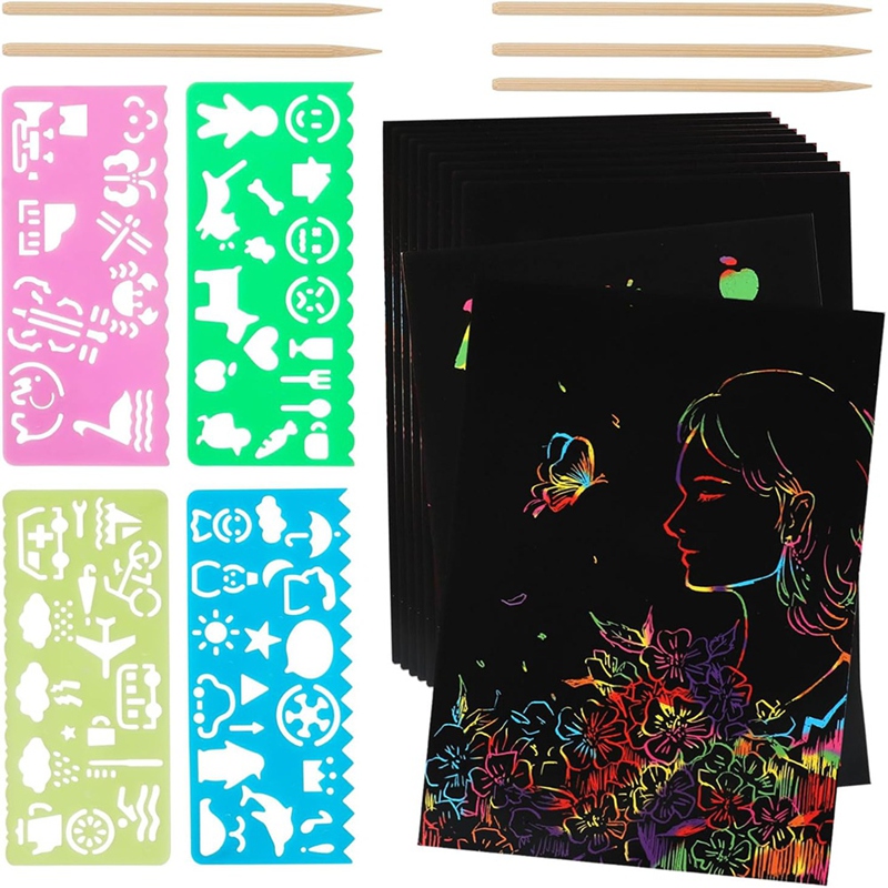 Scratch Paper Art Set, Black C - Art Craft Gifts avaliação e preço