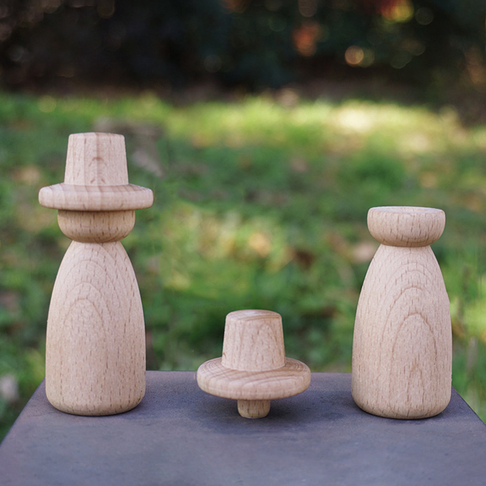 1Set Blank Wood Peg Unfinished - Art Craft Ideas For Kids avaliação e preço